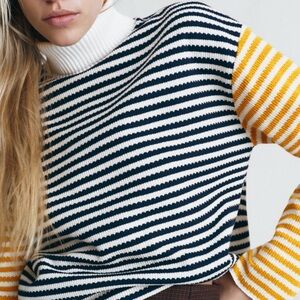 Zara Striped Pullover Sweater Size L